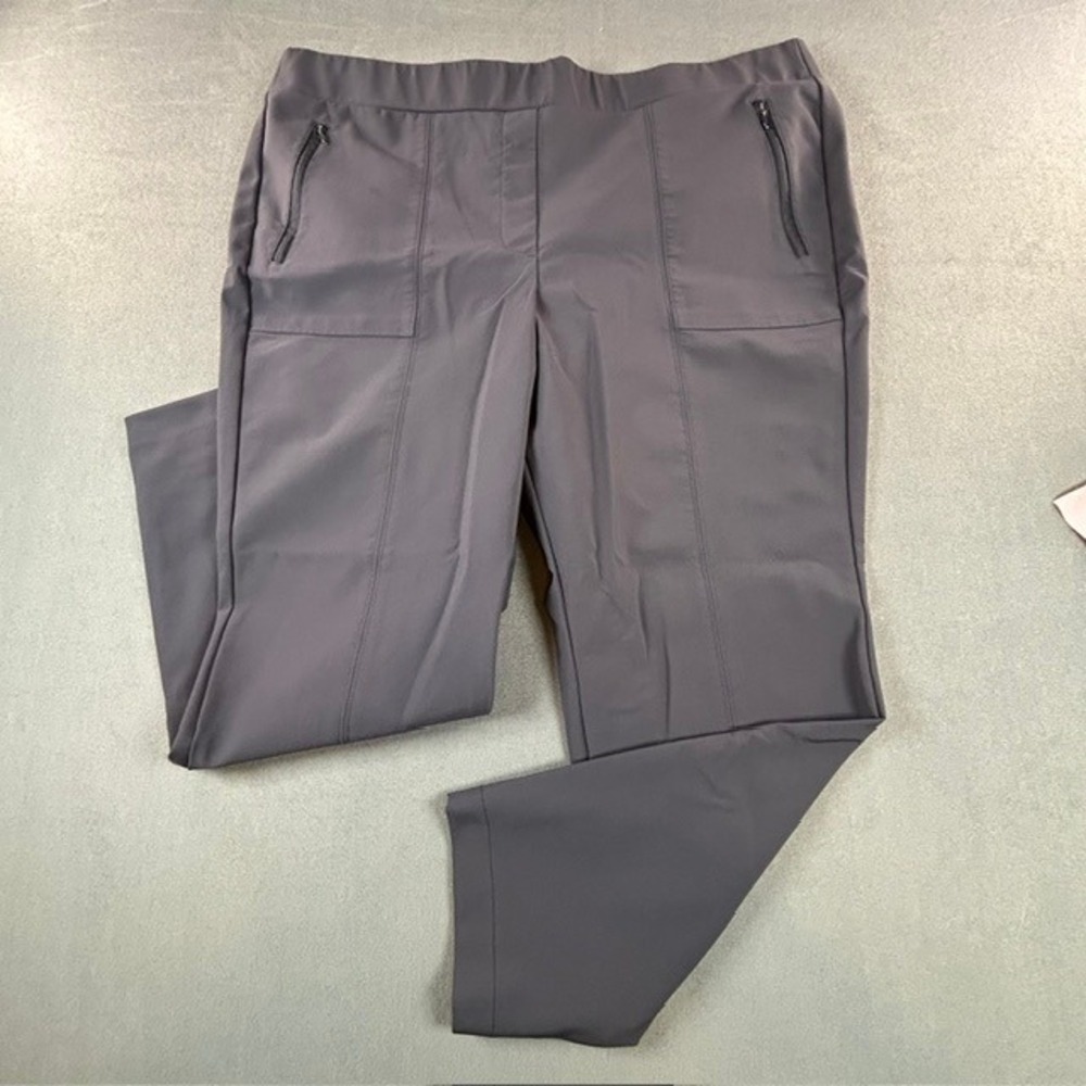 Lane Bryant On-The-Go Pull On Ankle Pants Gray 20 Stretch Utility Travel Pants